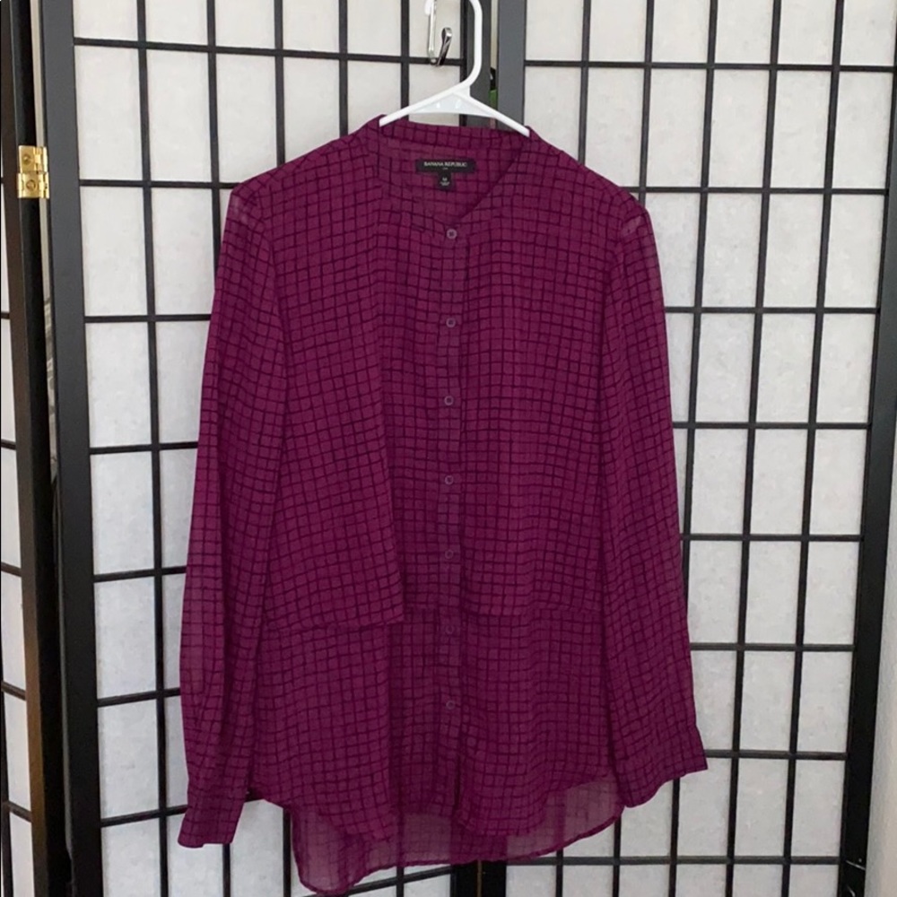 Magenta Banana Republic Blouse Top Shirt M